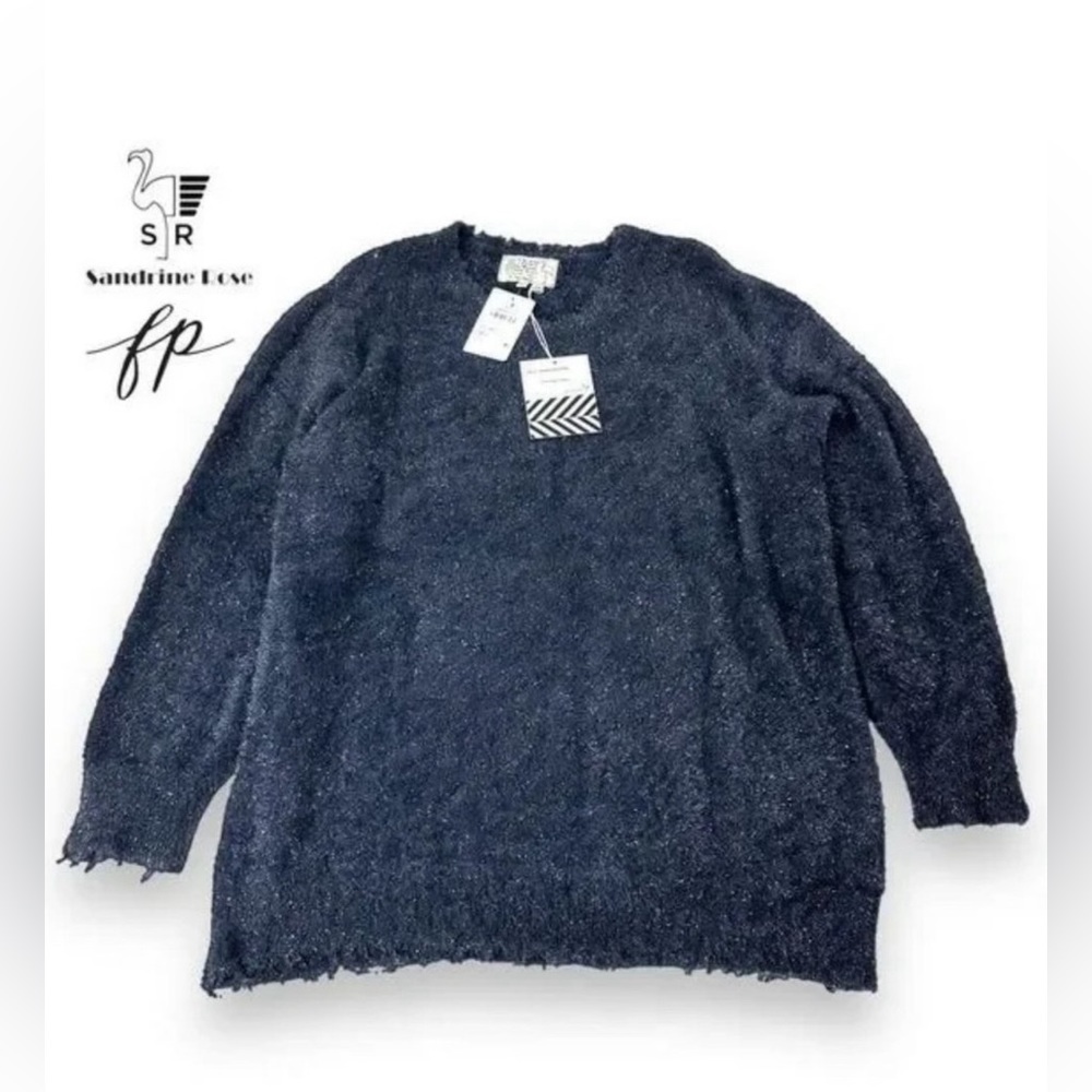 Free People Sandrine Rose Gunmetal Sweater SZ M MSRP $139 NWT
